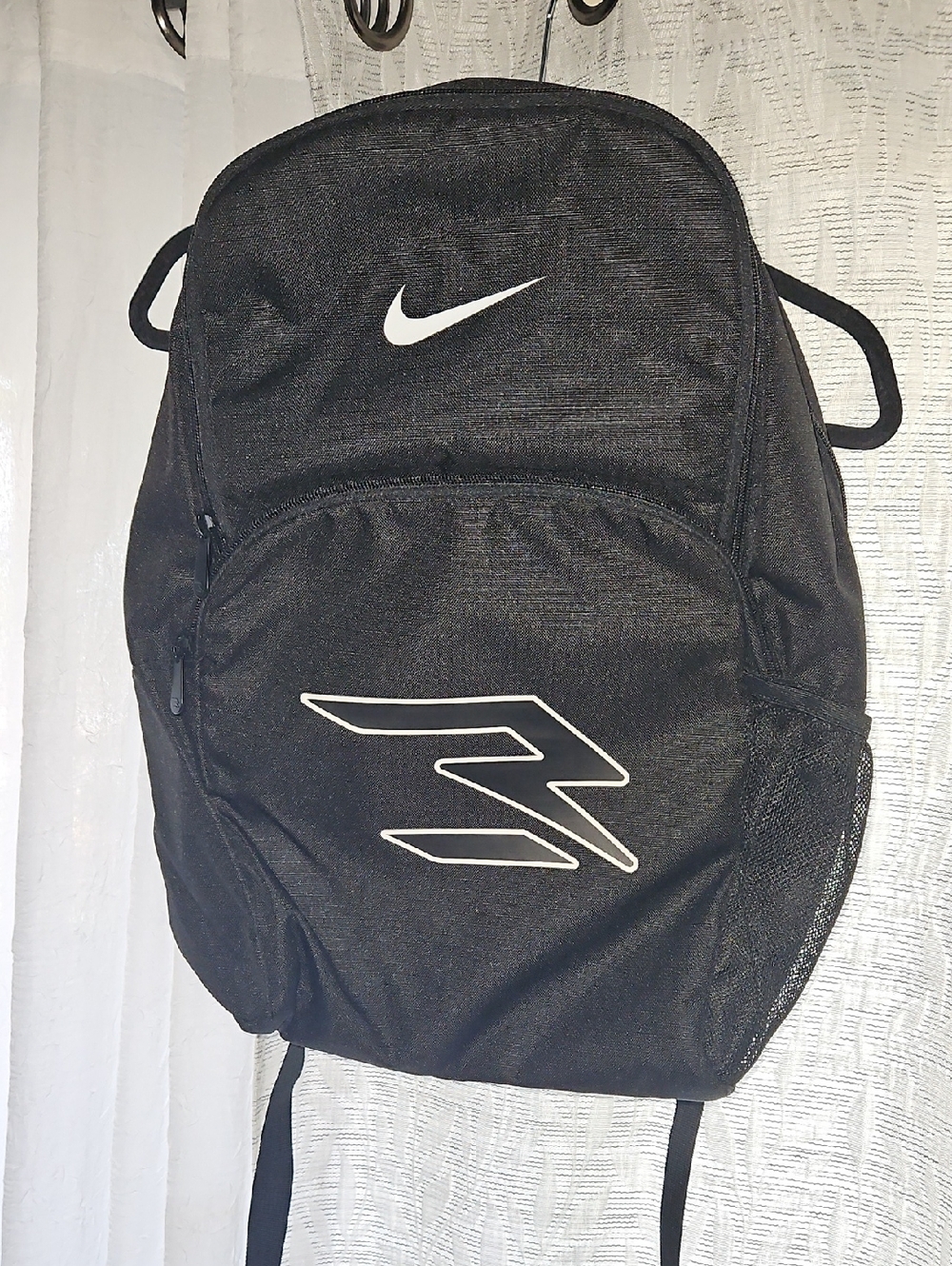 Nike Black Backpack with White Logos - Men's Athletic Pack